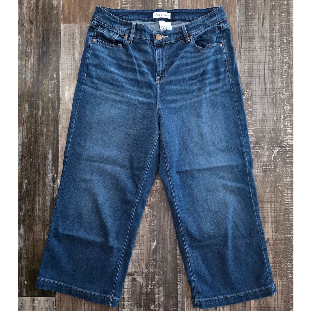 Lane Bryant Midrise Wide Leg Crop Blue Jeans Size 14